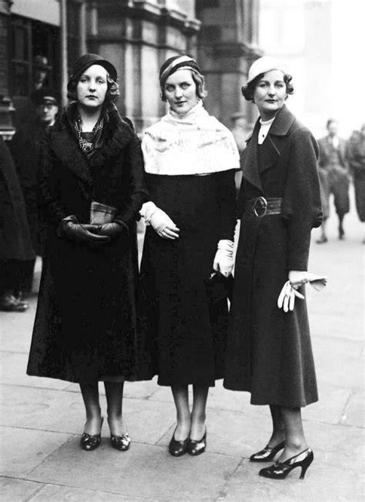 Three of the Mitford sisters in 1932. Pictured left to right: Unity, Diana and writer Nancy Mitford