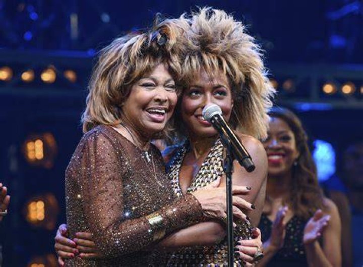 Tina Turner on stage with the cast of the hit musical about her life, "Tina"/ Source: Getty Images