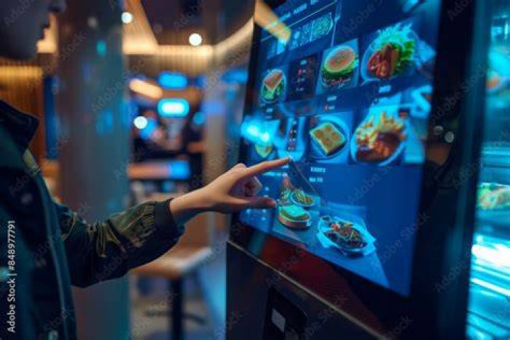touch screens at fast-food restaurant