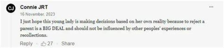 User comment, dated November 2023 | Source: TheDailyMail.com