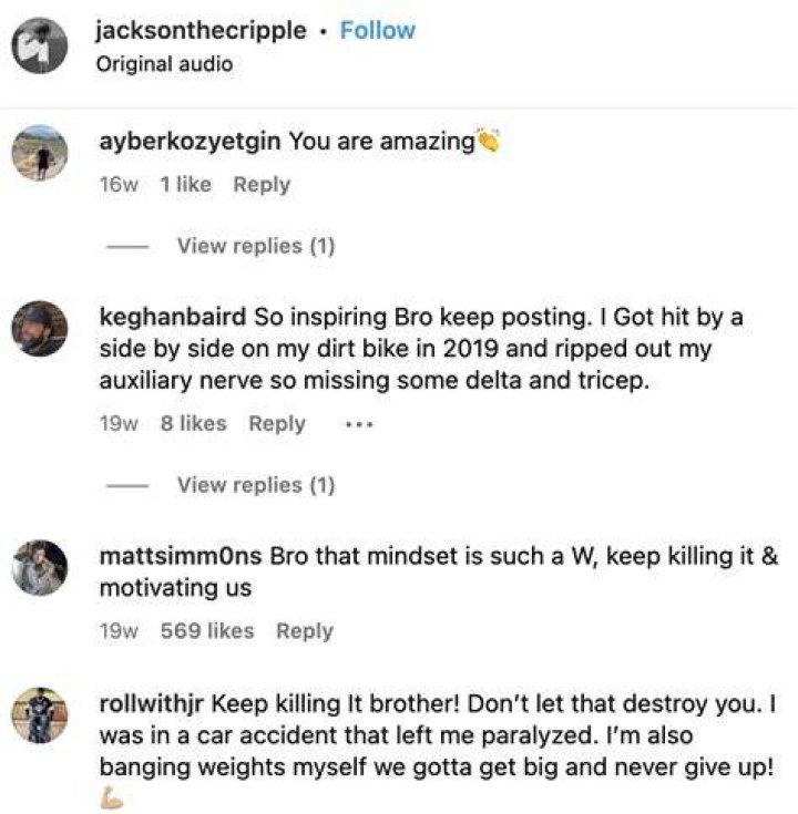 User comment on Jackson Schop's photo, dated May 18, 2023 | Source: