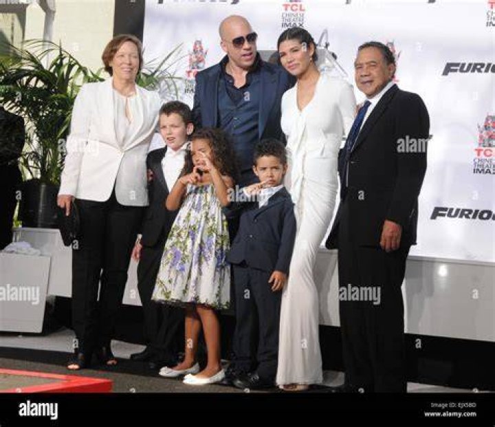 Vin Diesel and family at the TCL Chinese Theatre IMAX hand/footprint ceremony honoring Vin Diesel in 2015, in Hollywood, California. | Source: Getty Images